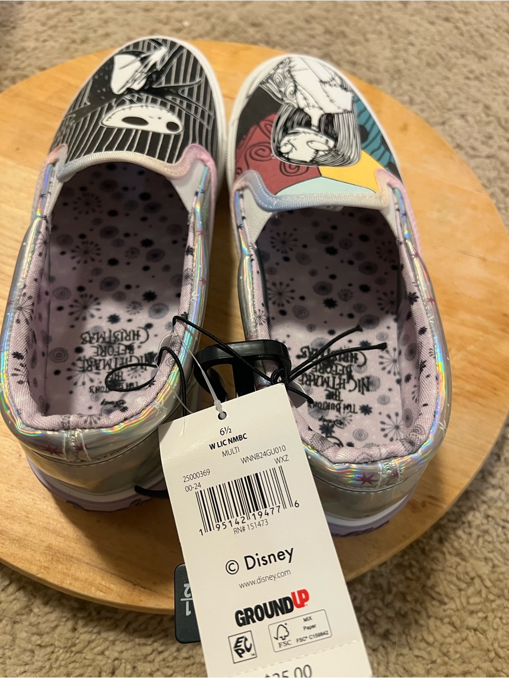 Disney Holographic Pastel Nightmare Before Christmas Slip-On Shoes